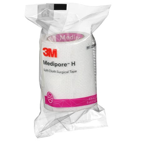 Perforated Medical Tape 3M™ Medipore™ H White 2 Inch X 2 Yard Soft Cloth NonSterile
