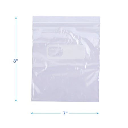 Reclosable Bag Boardwalk® 7 X 8 Inch Plastic Clear / White Block Zipper Closure
