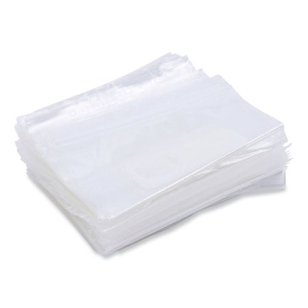 Reclosable Bag Boardwalk® 7 X 8 Inch Plastic Clear / White Block Zipper Closure