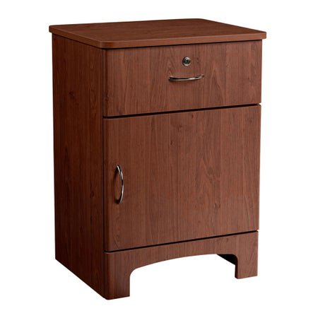 Bedside Cabinet Oslo Collection Figured Mahogany 18 D X 21 W X 29-1/2 H Inch 1 Drawer Without Shelves Single Door