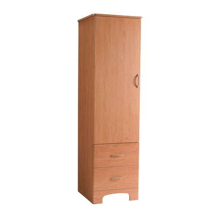 Wardrobe Oslo Collection Oak 23 D X 22 W X 78 H Inch 2 Drawers Without Shelves Single Door
