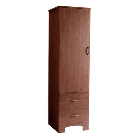 Wardrobe Oslo Collection Figured Mahogany 23 D X 22 W X 78 H Inch 2 Drawers Without Shelves Single Door