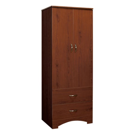 Wardrobe Oslo Collection Figured Mahogany 23 D X 23 W X 78 H Inch 2 Drawers Without Shelves Double Doors