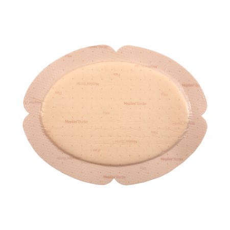 Foam Dressing Mepilex® Border Flex 5.1 X 6.3 Inch With Border Film Backing Silicone Adhesive Oval Sterile