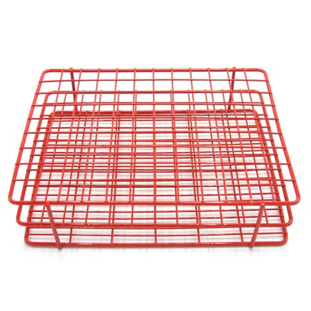 Wire Rack Test Tube Rack 108 Place 13 to 16 mm Tube Size Red 2-1/2 X 7-2/5 X 9-1/2 Inch