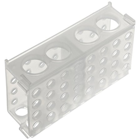 4-Way Test Tube Rack 80 Place 1.5 to 2.0 / 0.5 / 15 / 50 mL Tube Size Natural 2-1/8 X 3-3/4 X 6-7/8 Inch