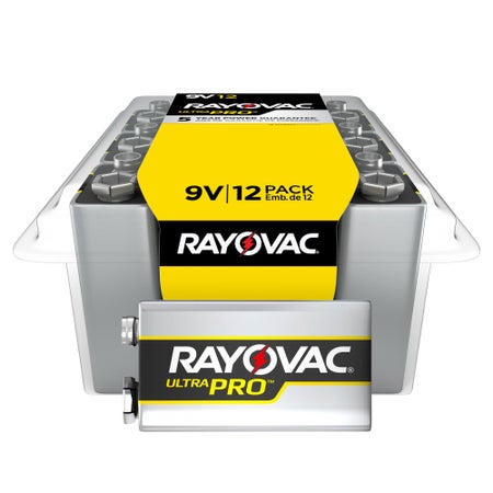Alkaline Battery Rayovac® Ultra Pro™ 9V Cell 9 Volt Disposable 12 Pack