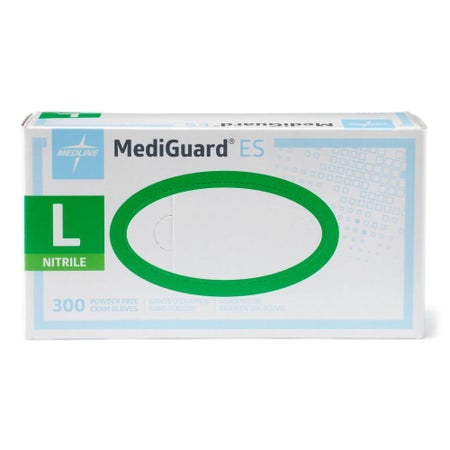 Exam Glove MediGuard® ES Large 300 per Box NonSterile Nitrile Standard Cuff Length Textured Fingertips Blue Not Rated