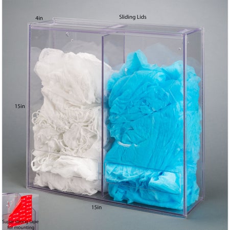 Bulk PPE Dispenser-Split Poltex VHB Tape Amount Two Bulk Coverings Clear 15 X 15 X 4 Inch Acrylic