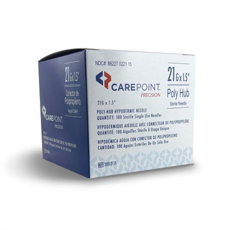 Hypodermic Needle Carepoint™ Precision™ 1-1/2 Inch Length 21 Gauge Regular Wall Without Safety