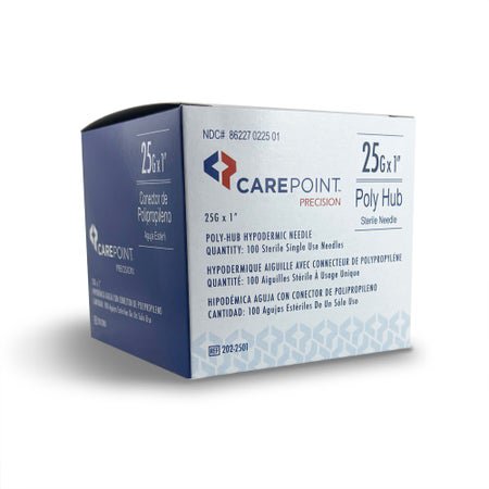 Hypodermic Needle Carepoint™ Precision™ 1 Inch Length 25 Gauge Regular Wall Without Safety