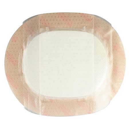 Foam Dressing KerraFoam™ Gentle Border 7 X 8 Inch With Border Film Backing Silicone Adhesive Oval Sterile