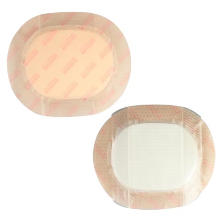 Foam Dressing KerraFoam™ Gentle Border 7 X 8 Inch With Border Film Backing Silicone Adhesive Oval Sterile
