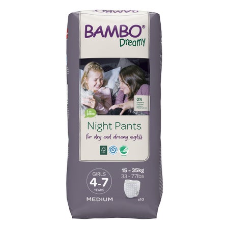Female Youth Training Pants Bambo® Dreamy Night Pant Pull On with Tear Away Seams Size 4 to 7 Years Disposable Heavy Absorbency