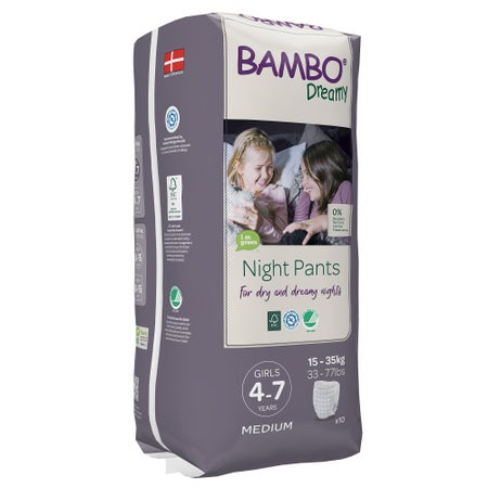 Female Youth Training Pants Bambo® Dreamy Night Pant Pull On with Tear Away Seams Size 4 to 7 Years Disposable Heavy Absorbency