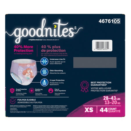 Female Youth Absorbent Underwear GoodNites® Pull On with Tear Away Seams X-Small Disposable Heavy Absorbency