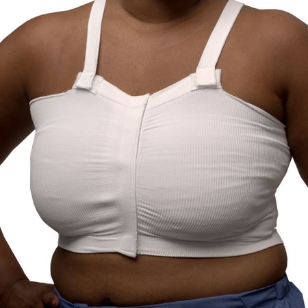 Post-Surgical Bra Dale® 36 to 38 Inch Chest Large White Front Hook and Loop Closure Detachable Straps
