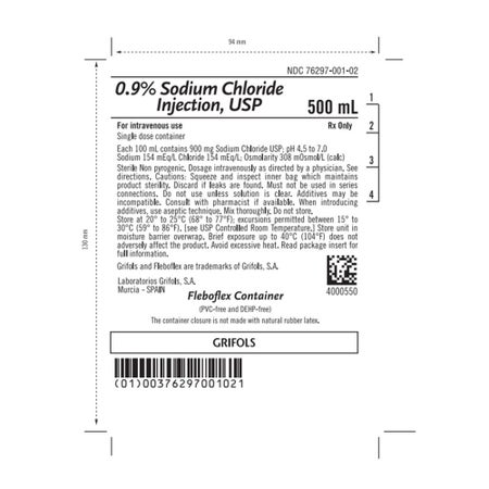 Sodium Chloride 0.9% IV Solution 500 mL