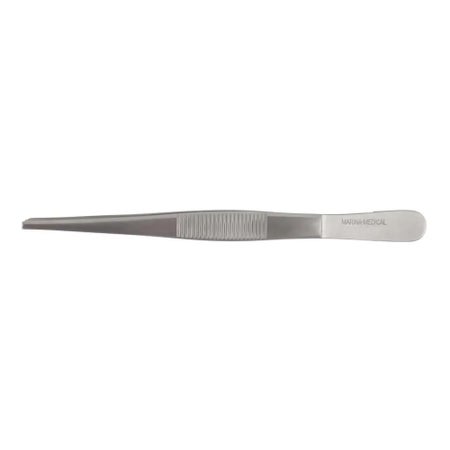 Tissue Forceps 6-1/4 Inch Length OR / Surgical Grade Stainless Steel NonSterile NonLocking Thumb Handle Straight 1 X 2 Teeth