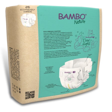 Unisex Baby Diaper Bambo® Nature Size 3 Disposable Heavy Absorbency