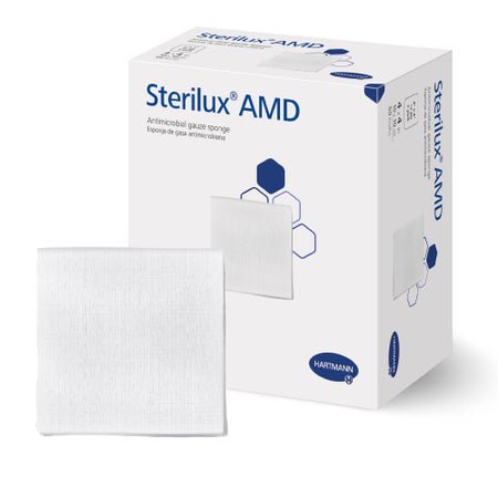 Antibacterial Gauze Sponge Sterilux® AMD 4 X 4 Inch 12-Ply Sterile 2 per Pack