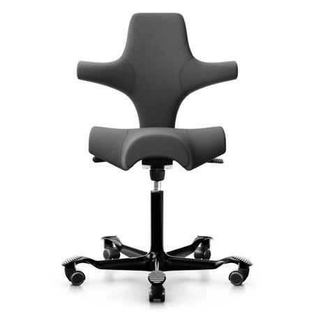 Sonographer Stool HÅG Capisco 8106 With Backrest Gas Lift Height Adjustment 5 Casters Black