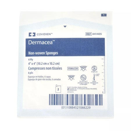 Nonwoven Sponge Dermacea™ 4 X 4 Inch 6-Ply Sterile 2 per Pack