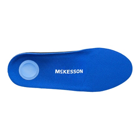 Orthotic Insole McKesson Full Length EVA / Polyester / Polypropylene / Poron® Women 10 to 10.5 / Men 8 to 8.5 Black / Blue
