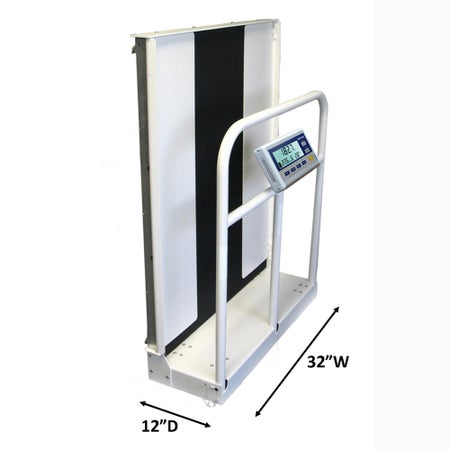 Wheelchair Scale Befour 1000 lbs. / 454 kg Capacity Black / Silver Battery Operated