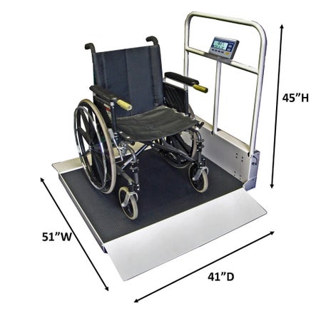 Wheelchair Scale Befour 1000 lbs. / 454 kg Capacity Black / Silver Battery Operated