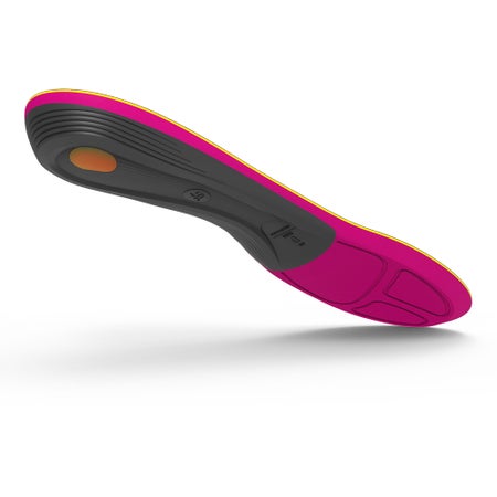 Runner Orthotic Insole Carbon Fiber / Foam / Gel / Nylon Women 8.5 to 10 Black / Pink / Yellow