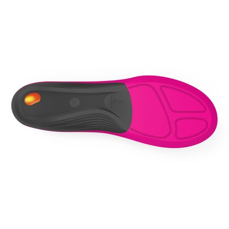 Runner Orthotic Insole Carbon Fiber / Foam / Gel / Nylon Women 8.5 to 10 Black / Pink / Yellow