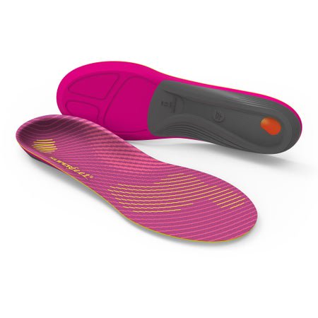 Runner Orthotic Insole Carbon Fiber / Foam / Gel / Nylon Women 8.5 to 10 Black / Pink / Yellow