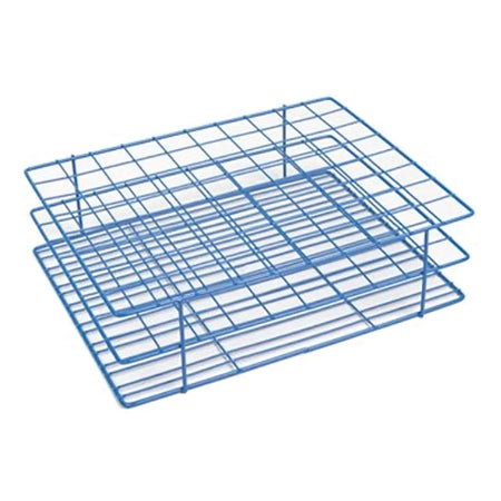 Wire Rack Test Tube Rack 80 Place 16 to 20 mm Tube Size Blue 3-1/8 X 7-3/5 X 9-1/2 Inch