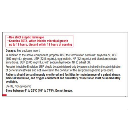Propofol 1%, 10 mg / mL Injection 20 mL