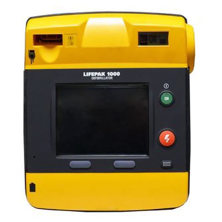 Refurbished Defibrillator Unit Manual Operation Stryker Lifepak 1000 Electrode Pads Contact Battery Operated LCD Display