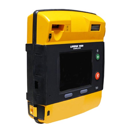 Refurbished Defibrillator Unit Manual Operation Stryker Lifepak 1000 Electrode Pads Contact Battery Operated LCD Display