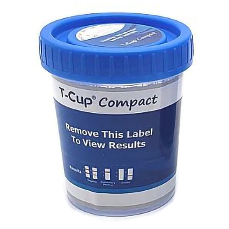 Drugs of Abuse Test Kit T-Cup® Compact AMP, BUP, BZO, COC, mAMP/MET, MTD, OPI300 (MOP), OXY, THC 25 Tests CLIA Waived