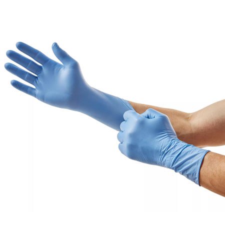 Exam Glove ESTEEM™ Small 50 Pairs per Box Sterile Pair Nitrile Standard Cuff Length Fully Textured Blue Chemo Tested