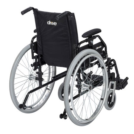 Lightweight Wheelchair drive™ Lynx Dual Axle Desk Length Arm Swing-Away Footrest Black Upholstery 16 Inch Seat Width Adult 275 lbs. Weight Capacity