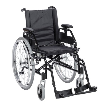 Lightweight Wheelchair drive™ Lynx Dual Axle Desk Length Arm Swing-Away Footrest Black Upholstery 16 Inch Seat Width Adult 275 lbs. Weight Capacity