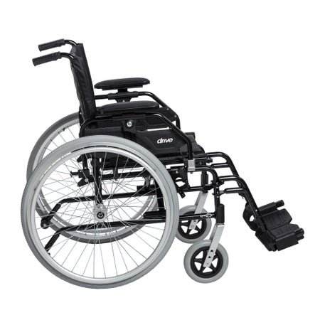 Lightweight Wheelchair drive™ Lynx Dual Axle Desk Length Arm Swing-Away Footrest Black Upholstery 16 Inch Seat Width Adult 275 lbs. Weight Capacity