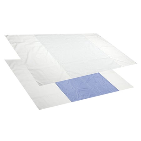 Patient Slider Sheet Beck's Classic White / Blue 36 X 72 Inch Without Handles
