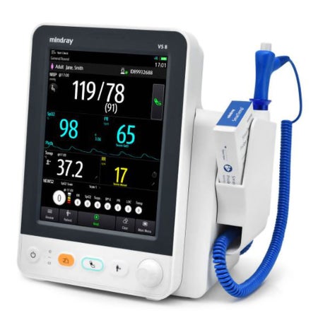 Vital Signs Monitor Mindray VS8 Monitoring NIBP, Pulse Rate, Masimo Sp02, Exergen Termporal Temperature Battery Operated