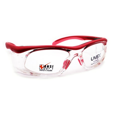 Prescription Safety Glasses SWRx Collection Titmus SW06 Side Shield Uncoated Clear Tint Rose / Pink Frame Over Ear 57.16.125