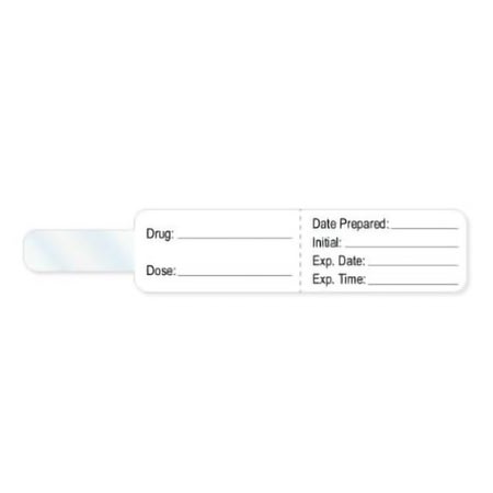 Pre-Printed Label PDC® Anesthesia Label White Drug_ Date_Int_Exp Date_Exp TIme_ Black Syringe Label 3/4 X 4 Inch