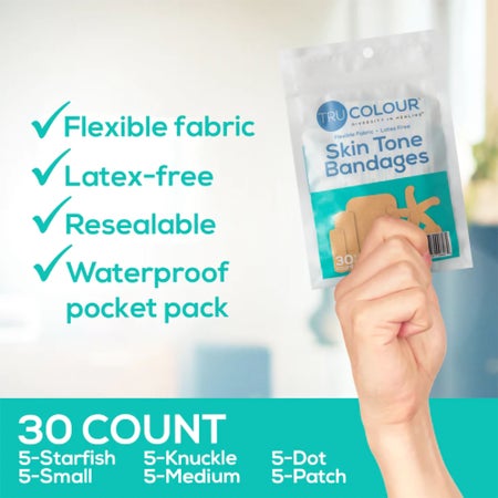 Waterproof Adhesive Strip Tru-Colour® Fabric Beige Sterile