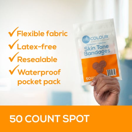 Waterproof Adhesive Spot Bandage Tru-Colour® Fabric Brown Sterile