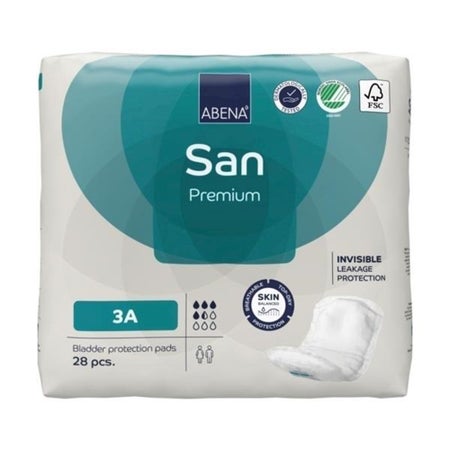 Bladder Control Pad Abena® San Premium 4.3 X 12.9 Inch Moderate Absorbency Fluff / Polymer Core Size 3A