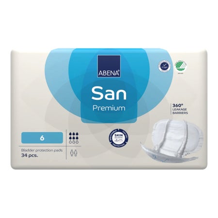 Incontinence Liner Abena® San Premium 11.8 X 24.8 Inch Moderate Absorbency Fluff / Polymer Core Size 6